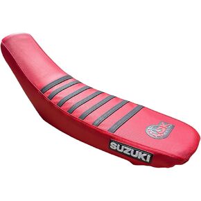 غطاء مقعد متعدد القبضة من QK RACING متوافق مع غطاء مقعد سوزوكي DRZ 400 DRZ400 drz400 2000-2021 (جوانب حمراء/جزء علوي أسود)