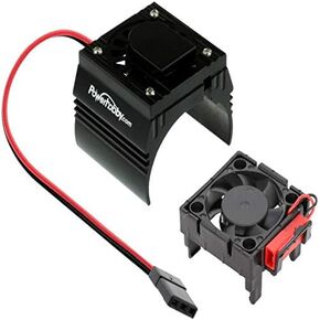 Powerhobby Cooling Fan for Traxxas Velineon VXl-3 ESC + 540/550 Heatsink Motor Fan Combo Black FITS : Traxxas Slash/Stampede 2WD / RUSTLER/Bandit/Rally VXL