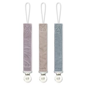 Pacifier Holder Pacifier Clips 3 Pack,Soft Fabric Strap, Silky Plush Pacifier Leash for boy and Girl 3 Pack …