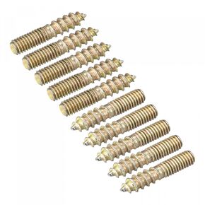 uxcell M8x50mm Hanger Bolts, 12pcs Double Ended Thread Dowel Screws for Wood Furniture