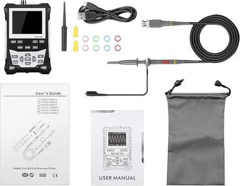 راسم الذبذبات الرقمي بروستر راسم الذبذبات المحمول معدل أخذ العينات 500 مللي ثانية/ثانية، راسم ذبذبات التخزين المحمول 2.4 بوصة شاشة LCD مع عرض النطاق الترددي الموجي 120 ميجا هرتز، يدعم تخزين الموجي 2500 in Kuwait