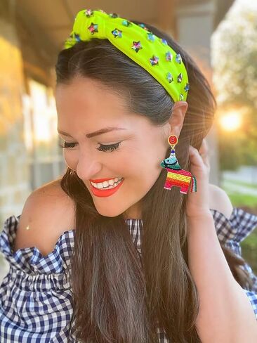HZEYN Cinco De Mayo Earrings Beaded Pinata Sombrero Dangle Earrings Party Fiesta Earrings Jewelry for Women Girls in Saudi Arabia
