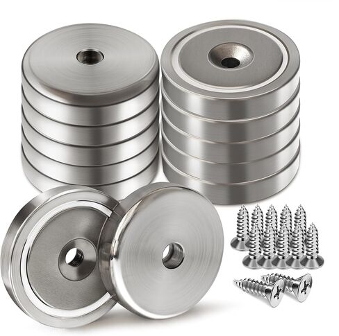 مغناطيس قرص النيوديميوم القوي من JMY مع فتحات غاطسة، للثلاجة، DIY، البناء، العلمية، الحرف اليدوية، مغناطيس المكتب - 1.4 بوصة × 7 مم (4) in Kuwait