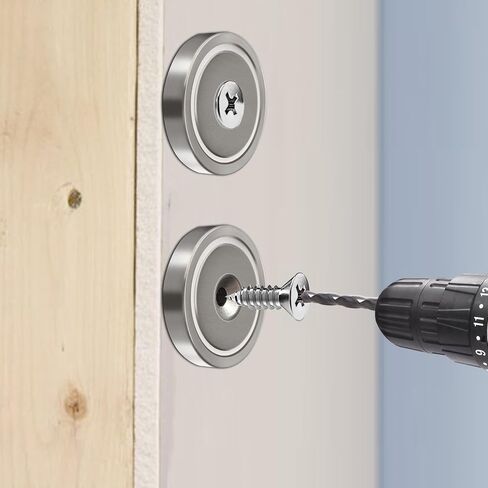 مغناطيس قرص النيوديميوم القوي من JMY مع فتحات غاطسة، للثلاجة، DIY، البناء، العلمية، الحرف اليدوية، مغناطيس المكتب - 1.4 بوصة × 7 مم (4) in Kuwait