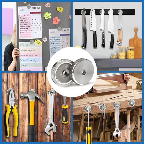 مغناطيس قرص النيوديميوم القوي من JMY مع فتحات غاطسة، للثلاجة، DIY، البناء، العلمية، الحرف اليدوية، مغناطيس المكتب - 1.4 بوصة × 7 مم (4) in Kuwait