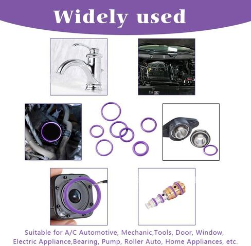 Sodcay 270 PCS Car O-Ring Rubber Ring Kit, 18 Sizes Air Conditioning Compressor Seals, Car A/C Wear-Resistant O Ring Seal Fixings Assortment Set, Universal Accessories for Most Cars Trucks (Purple) in Saudi Arabia