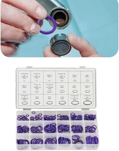 Sodcay 270 PCS Car O-Ring Rubber Ring Kit, 18 Sizes Air Conditioning Compressor Seals, Car A/C Wear-Resistant O Ring Seal Fixings Assortment Set, Universal Accessories for Most Cars Trucks (Purple) in Saudi Arabia