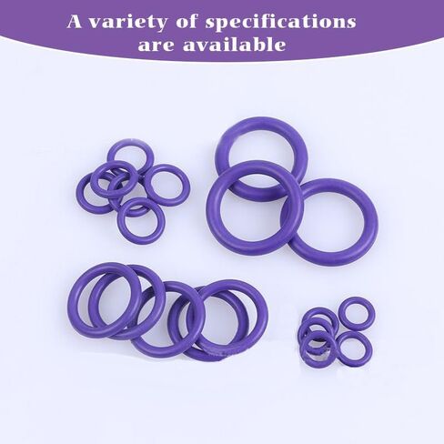 Sodcay 270 PCS Car O-Ring Rubber Ring Kit, 18 Sizes Air Conditioning Compressor Seals, Car A/C Wear-Resistant O Ring Seal Fixings Assortment Set, Universal Accessories for Most Cars Trucks (Purple) in Saudi Arabia