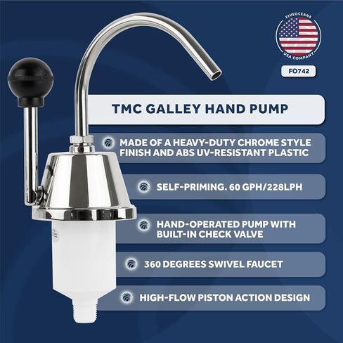 TMC Rocket Hand Pump, Galley Hand Pump, Flipper Pump, RV Manual Water Hand Operated Pump, Self-Priming 60 GPH/228LPH, for Boat, RV, Campers - FO742 in Saudi Arabia