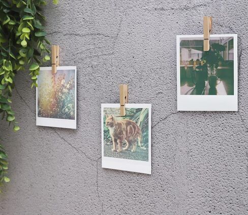 20 Pack Wood Photo Clips with Adhesive Layer for Wall, Art Holder, Photo Mood Wall, Picture Holder, Clip for Wall, Poster Hanger, Dorm Room Decor, Photos Display in Kuwait