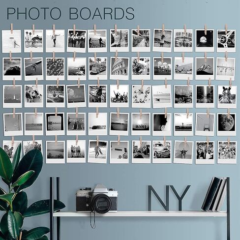 20 Pack Wood Photo Clips with Adhesive Layer for Wall, Art Holder, Photo Mood Wall, Picture Holder, Clip for Wall, Poster Hanger, Dorm Room Decor, Photos Display in Kuwait