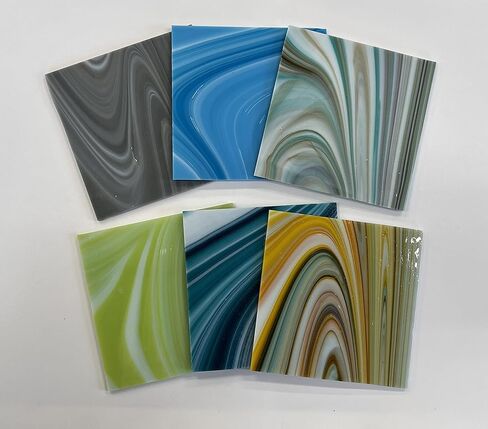 مجموعة منصهرات أوشن سايد احتياطية متنوعة 10.16 سم × 10.16 سم COE96 زجاج 6 عبوات in Kuwait