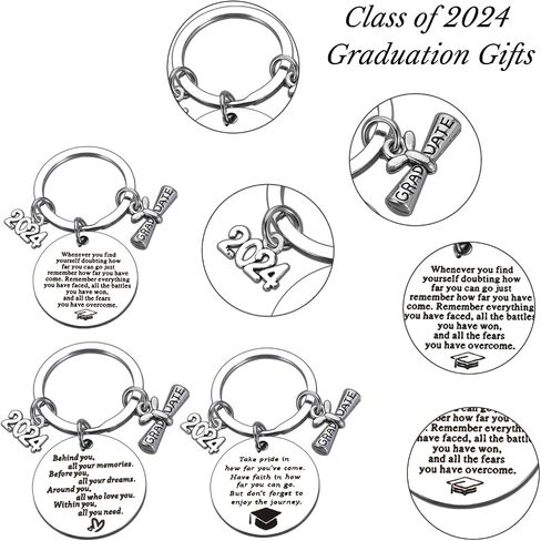 12 Pcs Graduation Gifts for Him Her Bulk Gifts Keychains Class of 2024 Graduation Gifts Senior 2024 for High School Seniors College Middle School Graduation Gifts Graduation Party Favors Students Gift in Saudi Arabia