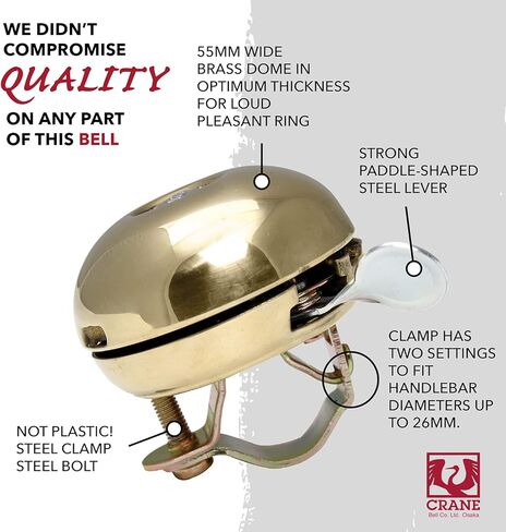 جرس دراجة الرافعة - أجراس دراجة ريتن - جرس قارع الأجراس لدراجات المدينة - جرس دراجة الطريق - جرس MTB - المقود (22.2 مم إلى 26.0 مم) - ملحقات الدراجة للدراجات للبالغين/جرس دراجة الأطفال in Kuwait