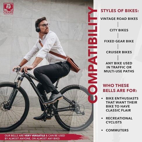 جرس دراجة الرافعة - أجراس دراجة ريتن - جرس قارع الأجراس لدراجات المدينة - جرس دراجة الطريق - جرس MTB - المقود (22.2 مم إلى 26.0 مم) - ملحقات الدراجة للدراجات للبالغين/جرس دراجة الأطفال in Kuwait