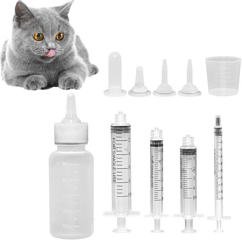 Pet Feeding Bottle, Feeding Syringes Set with Silicone Nipple, Newborn Animal Reusable Nursing Syringe Kit, Perfect for Dogs/Cats/Birds and Other Small Animals in Saudi Arabia