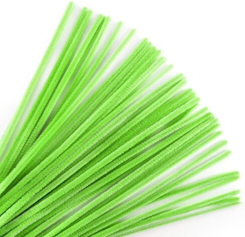Colorful Fuzzy Craft Sticks Pipe Cleaners - 40 Count - 12 Inches Long - Lime Green in Kuwait