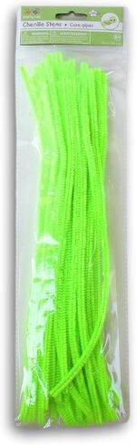 Colorful Fuzzy Craft Sticks Pipe Cleaners - 40 Count - 12 Inches Long - Lime Green in Kuwait