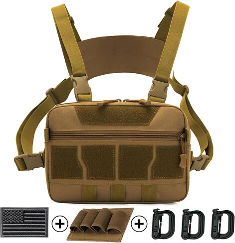 Tactical Chest Rig Bag, Lightweight Running Vest for Men Women 600D Nylon Chest Pack Utility EDC Molle Chest Pouch in Saudi Arabia