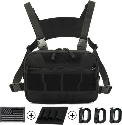 Tactical Chest Rig Bag, Lightweight Running Vest for Men Women 600D Nylon Chest Pack Utility EDC Molle Chest Pouch in Saudi Arabia