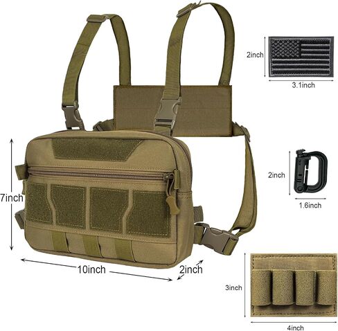 Tactical Chest Rig Bag, Lightweight Running Vest for Men Women 600D Nylon Chest Pack Utility EDC Molle Chest Pouch in Saudi Arabia