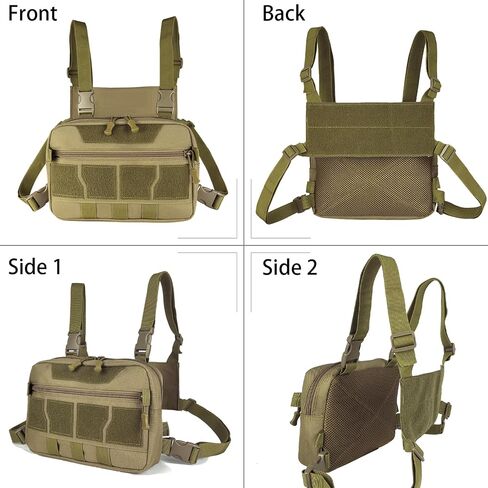 Tactical Chest Rig Bag, Lightweight Running Vest for Men Women 600D Nylon Chest Pack Utility EDC Molle Chest Pouch in Saudi Arabia