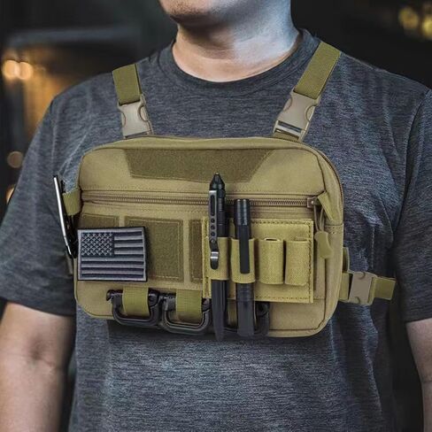 Tactical Chest Rig Bag, Lightweight Running Vest for Men Women 600D Nylon Chest Pack Utility EDC Molle Chest Pouch in Saudi Arabia
