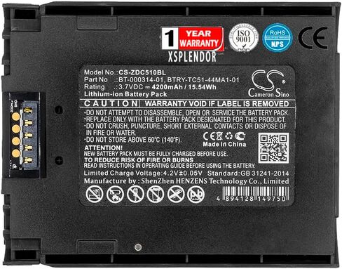 بطارية بديلة XSPLENDOR XPS 4200 مللي أمبير في الساعة لـ Zebra TC56، TC57، TC510K-1PAZU2P-A6، TC51، TC52، TC510K، TC510، TC51HC PN BTRY-TC51-43MA1-01، BT-000314A، BTRY-TC51-44MA1-01، BT-000 314 -01 in Saudi Arabia