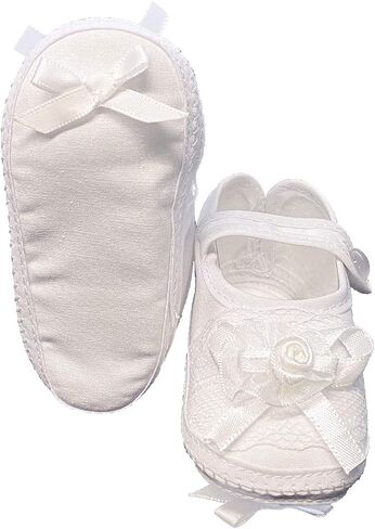 Pink Princess Baptism Shoes for Baby Girls - White Baby Christening Shoes Baby Booties Newborn - Zapatos de Bautizo para Nina in Saudi Arabia