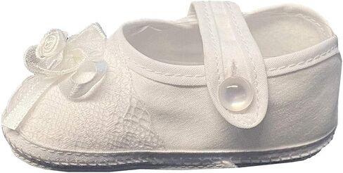 Pink Princess Baptism Shoes for Baby Girls - White Baby Christening Shoes Baby Booties Newborn - Zapatos de Bautizo para Nina in Saudi Arabia