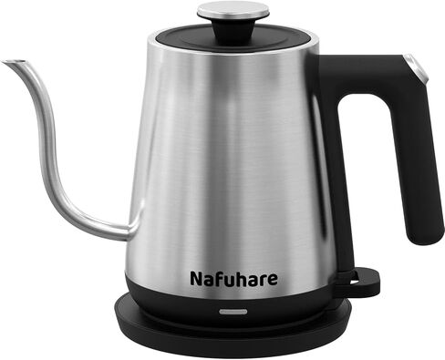 Gooseneck Electric Kettle, Coffee & Tea Pour Over Kettle, 1200W Water Boiler Kettle Rapid Boil for Boiling Water, Stainless Steel, Cordless, Automatic Shut Off, Boil Dry Protection, 0.6L/21oz, Silver in Saudi Arabia
