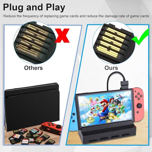 محطة إرساء تلفزيون Tendak لجهاز نينتندو سويتش/سويتش OLED، محطة إرساء محمولة للتبديل مع قارئ بطاقة الألعاب، قاعدة سويتش مع محول HDMI 4K/منافذ USB 3.0/4 فتحات بطاقات وحقيبة بطاقة الألعاب in Kuwait