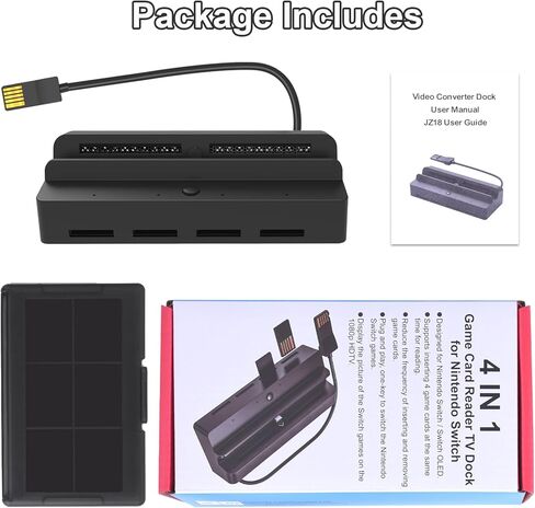 محطة إرساء تلفزيون Tendak لجهاز نينتندو سويتش/سويتش OLED، محطة إرساء محمولة للتبديل مع قارئ بطاقة الألعاب، قاعدة سويتش مع محول HDMI 4K/منافذ USB 3.0/4 فتحات بطاقات وحقيبة بطاقة الألعاب in Kuwait