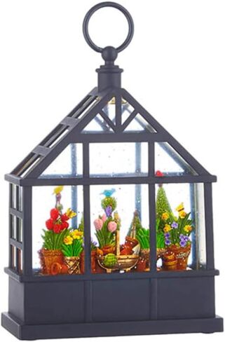 Raz Imports Potted Flowers Lighted Water Greenhouse Lantern 9.5 Inch Multicolor in Saudi Arabia