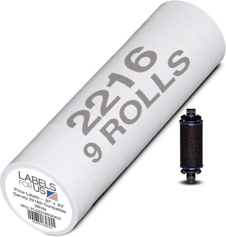 Compatible Labels for Garvey 2216-22mm x 16mm - White - Pack with 9 Rolls - 9,000 Labels - Labels for Us in Saudi Arabia