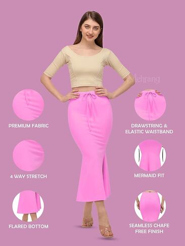 Mehrang Lycra Saree Shapewear Petticoat For Women, Cotton Blended,Petticoat,Skirts For Women,Shape Wear Dress For Saree in Saudi Arabia