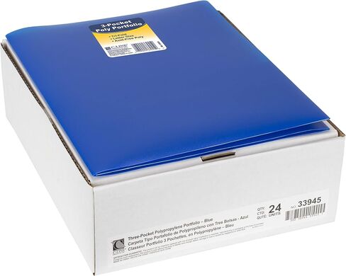 C-Line 3-Pocket Tri-Fold Heavyweight Poly Portfolios, Assorted Colors, Pack of 24 (33940-24) in Saudi Arabia