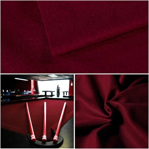 قماش بلياردو من الصوف الأحمر الداكن من Feishibang - طاولة بلياردو بطول 6،7،8 أو 9 أقدام (لطاولة UK6) in Kuwait