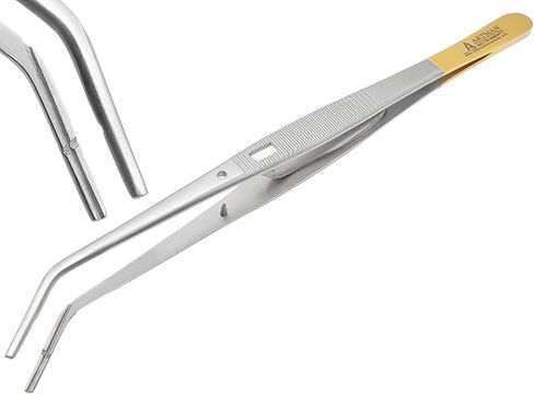 Endodontic Tweezer Paper Point Holding Tweezers grooved tip Angled with Lock Tip Surgical Forceps Instruments Surgical Forceps Pliers ARTMAN Brand in Saudi Arabia