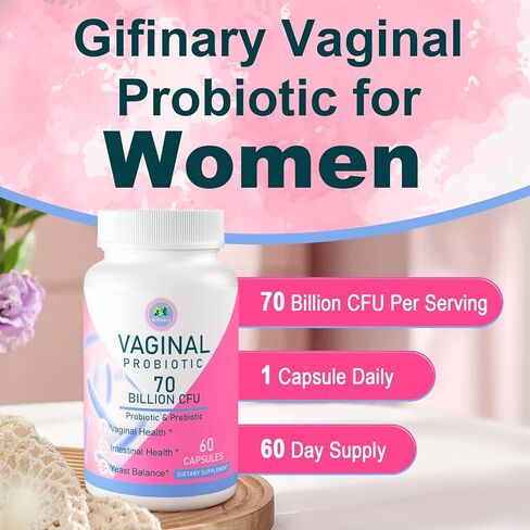 Vaginal Probiotics for Women, 70 Billion CFU 13 Strains, Women Probiotics & Prebiotics & D-Mannose, for Vaginal, Urinary, pH Balance, Immune & Digestive Health - Shelf Stable, 60 Capsules Supply in Saudi Arabia