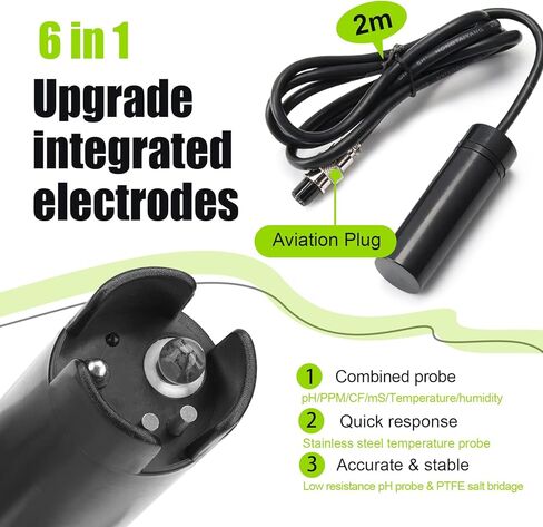 YINMIK EC PPM pH Monitor for Hydroponics Nutrients, WiFi pH PPM Tester for Plant Growers, Continuous Monitoring pH PPM EC Temp. of Indoor DWC Growing System, Hydro Reservoir Tank, Aeroponic Garden in Kuwait