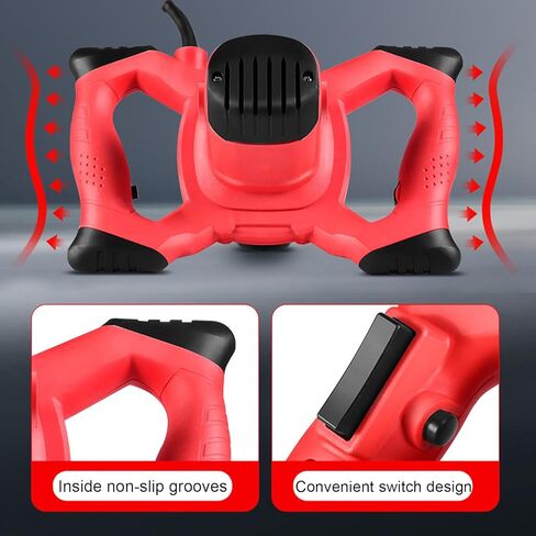 خلاط اسمنت VICSEC 2100 واط خلاط خرسانة كهربائي خلاط طلاء لاسلكي للحفر مع 6 سرعات، خلاط طين محمول 110 فولت لخلط الطين والأسمنت والملاط والطلاء والأعلاف in Kuwait