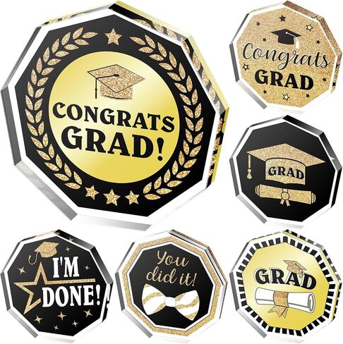 Misdary 6 Pcs 2024 Graduation Trophy Award 4 x 4 Inch Acrylic Award Trophies Plaques Class of 2024 Graduation Gifts for School Students Kids Kindergarten Graduation Party Supplies(Common Style) in Saudi Arabia