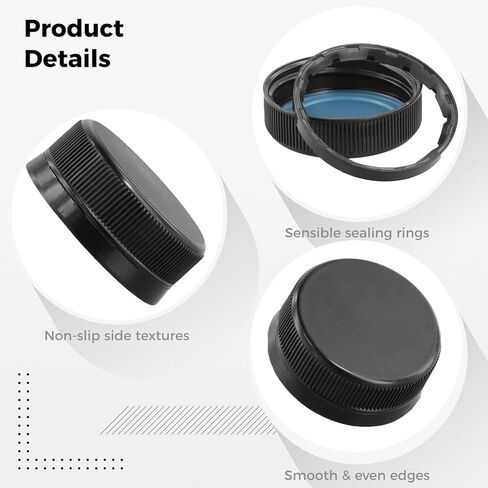 yeesport 100 PCS Caps for Empty Juice Bottles, 38mm Tamper Seal Lids, Plastic Bottle Caps Container Lids Bottle Caps for Crafts DIY,4, 8,12, 16, and 32 oz Container in Saudi Arabia