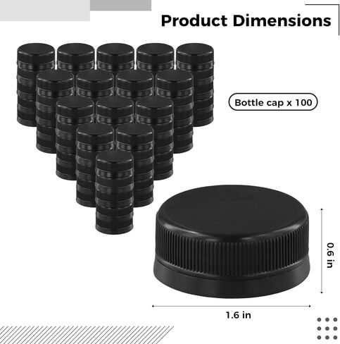 yeesport 100 PCS Caps for Empty Juice Bottles, 38mm Tamper Seal Lids, Plastic Bottle Caps Container Lids Bottle Caps for Crafts DIY,4, 8,12, 16, and 32 oz Container in Saudi Arabia