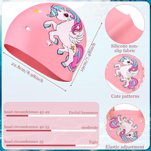 3 Pcs Swim Caps Kids Waterproof Silicone Swimming Caps for Girls Pool Swim Hat Swimming Cap for Short and Long Hair for Boys Children Toddler (Stylish Style) in Saudi Arabia
