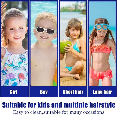 3 Pcs Swim Caps Kids Waterproof Silicone Swimming Caps for Girls Pool Swim Hat Swimming Cap for Short and Long Hair for Boys Children Toddler (Stylish Style) in Saudi Arabia