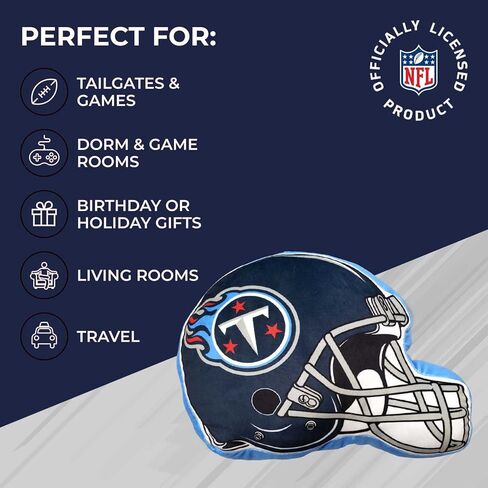 Northwest NFL Helmet Football Super Soft Plush Pillow - 16" - Decorative Pillows for Sofa or Bedroom - Perfect for Game Day (Tennessee Titans - Blue) in Saudi Arabia