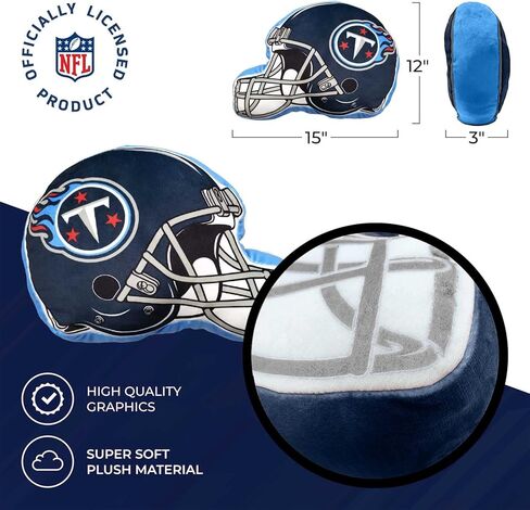 Northwest NFL Helmet Football Super Soft Plush Pillow - 16" - Decorative Pillows for Sofa or Bedroom - Perfect for Game Day (Tennessee Titans - Blue) in Saudi Arabia