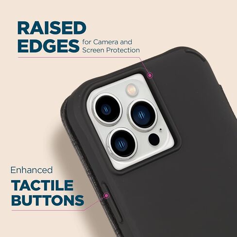حافظة Case-Mate Wallet Folio iPhone 13 Pro - سوداء [حماية من السقوط بطول 10 أقدام] [متوافقة مع MagSafe] غطاء قابل للطي مقاوم للصدمات مصنوع من جلد أصلي مرصوف بالحصى، حامل أفقي، حامل للنقود والبطاقات in Saudi Arabia